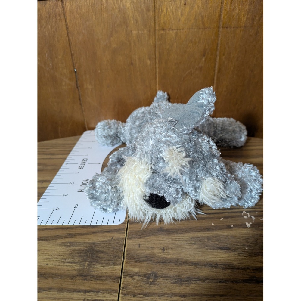 Kids of America Corp Grey Shaggy Dog Plush Stuffed Animal Floppy 8.5 Inch